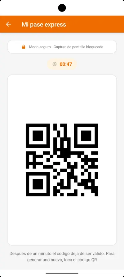 Pase express QR temporal